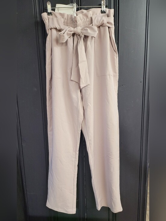 Grace Karin Pants - Grace Karin High-Waist Paperbag Tie-Waist in bushy lavendar
